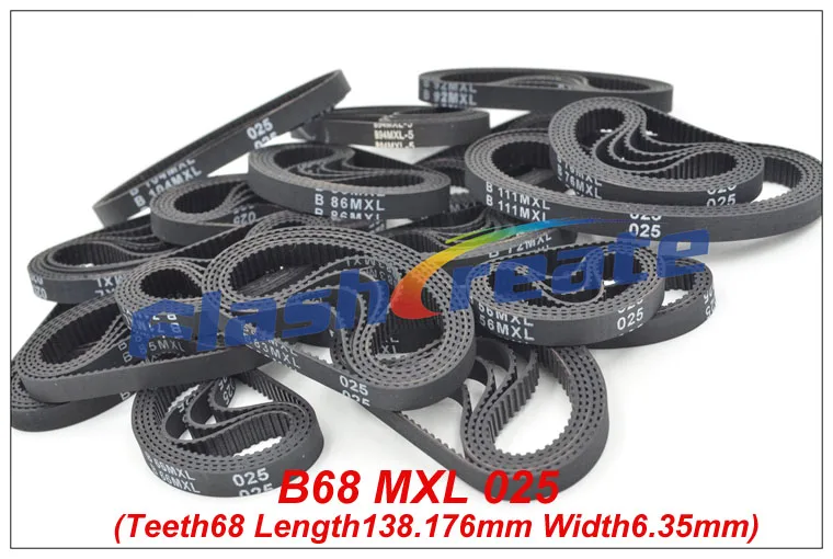 

10pcs B68 MXL Timing Belt Teeth 68 Length 138.176mm Width 6.35mm=025" B68MXL Rubber Closed-Loop Synchronous Belt Fit MXL Pulley