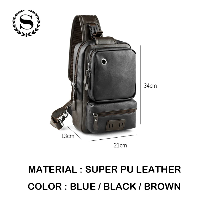 Scione Männer Brusttasche kleine Multifunktions-Schulter taschen für Männer lässig vielseitige Mode Outdoor-Reisen Ein-Schulter-Rucksack