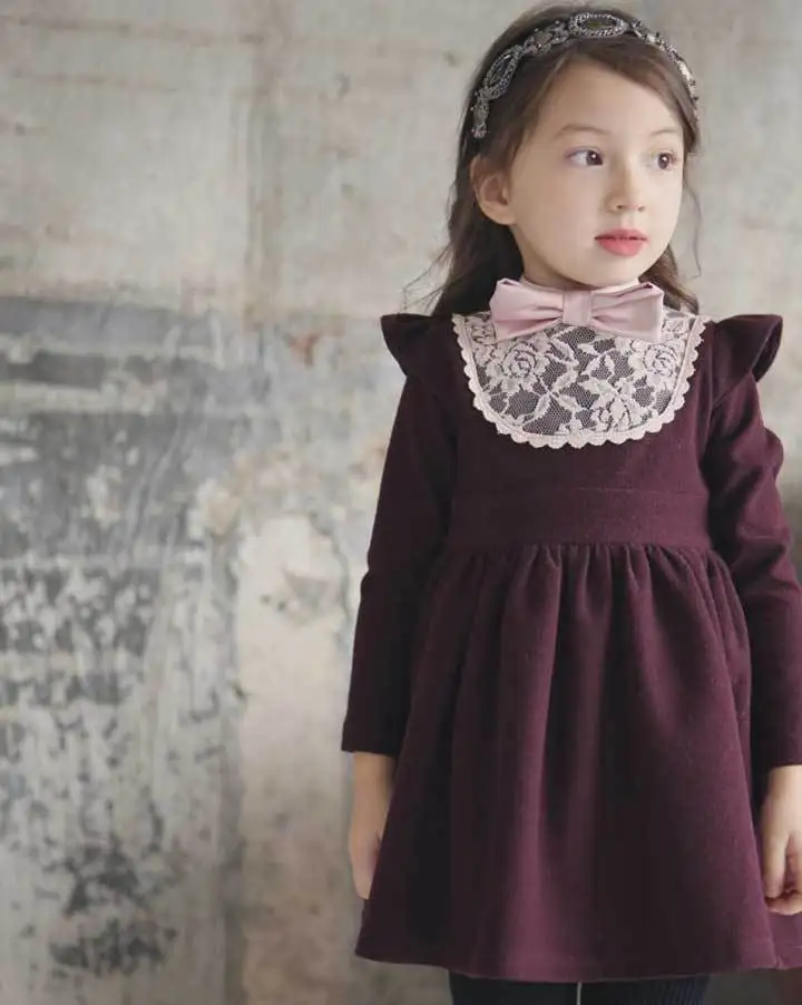 toddler girl winter dresses baby little girls cotton warm princess dresses kids girl thick lace dresses bow 2 3 4 5 6 7 years image 2