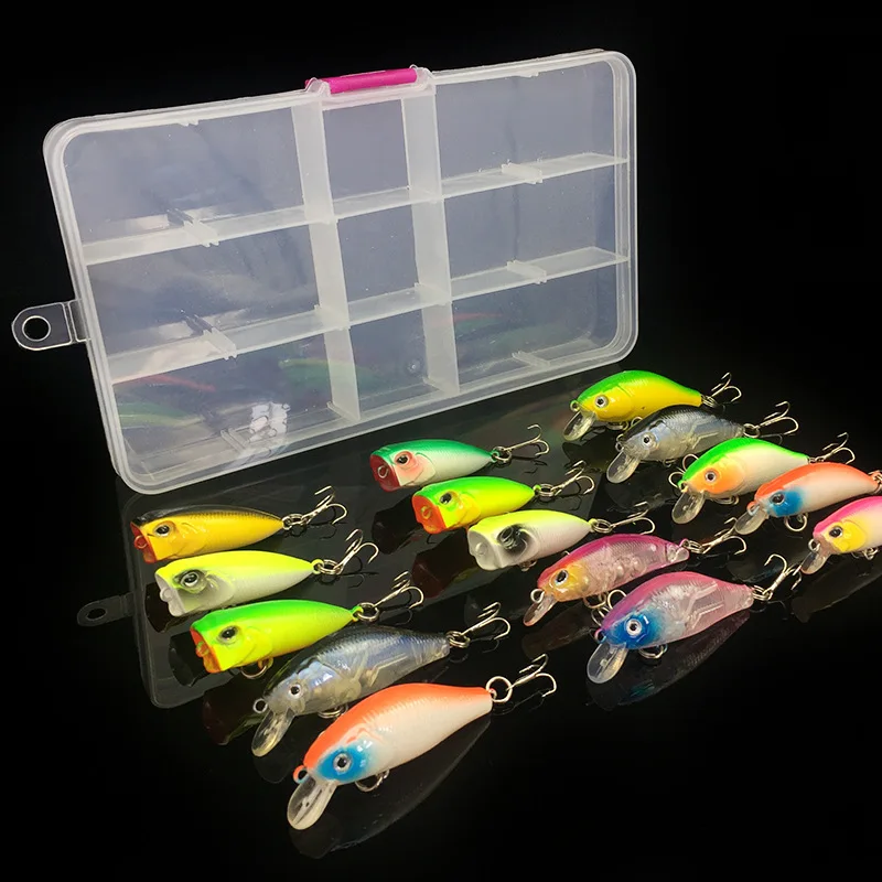 

Набор рыболовных приманок: попперы и минноу, 4-5 г, искусственные твердые приманки, 16 штук в комплекте, с шумовыми шариками, для ловли баса