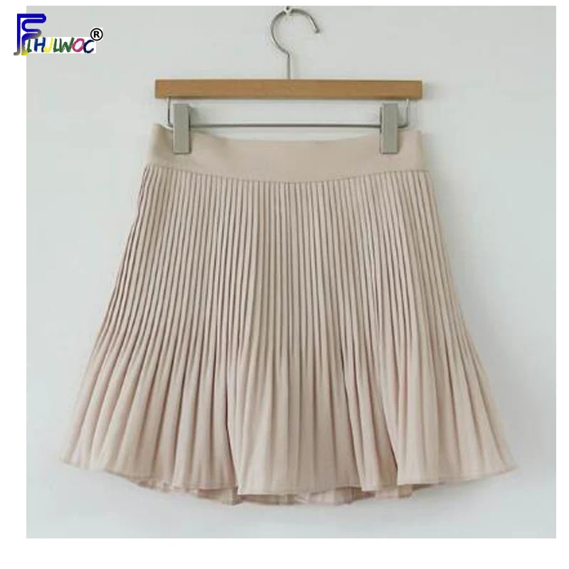 Summer Mini Skirts Women Fashion Preppy Style Girls Cute Sweet A Line Skirt Black White Elastic Waist High Pleated Mini Skirt