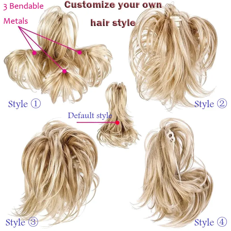 BENEHAIR Synthetic Hair Bun Claw Ponytail Clip in Hair Extensions Fake Hair Hairpiece For Women Ponytail Hair Wavy Messy Bun