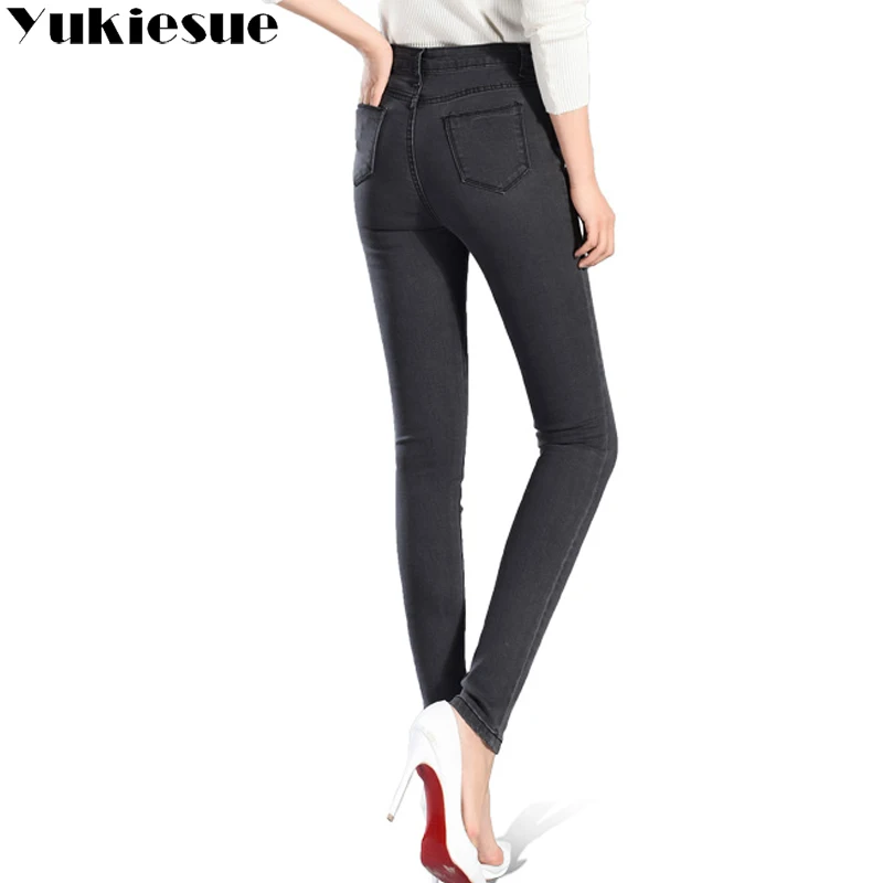 

Fashion Jeans 8 Colors With High Waist Leggings Elastic Waist Female Stretch Denim clothes Skinny Pencil Women Jeans femme