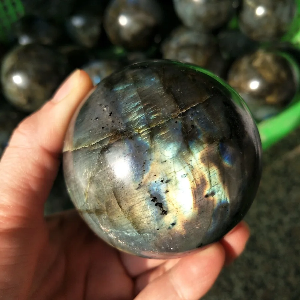 DHXSW 5-6cm labradorite sphere quartz  crystal ball  labradorite  gemstone stone healing crystals