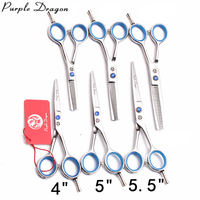 Z1117 4'' 5'' 5.5'' Purple Dragon 440C Professional Hair Scissors Salons Hairdressing Scissors Cutting Shears Thinning Scissors