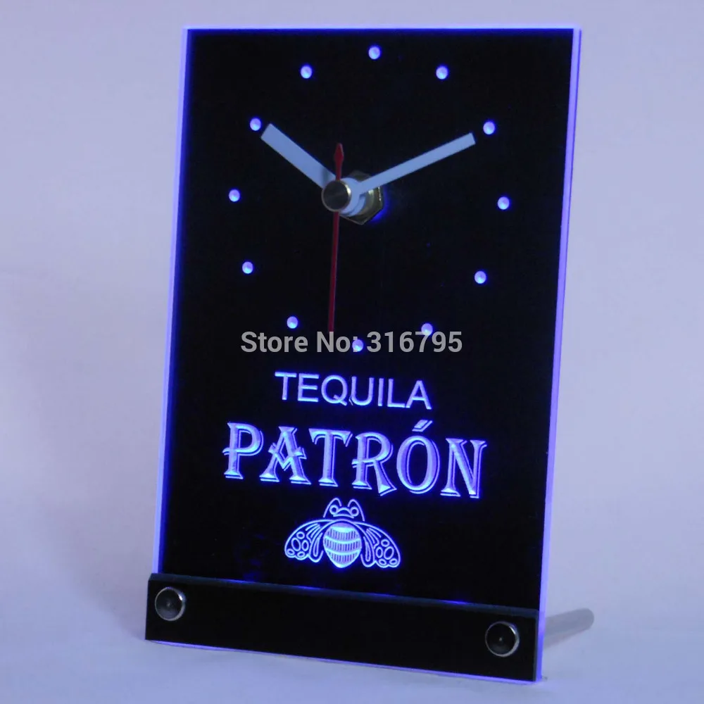 tnc0114 Tequila Patron Beer 3D LED Table Desk Clock