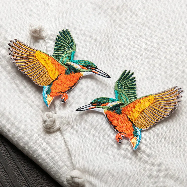 Patch Bird Embroidery Iron on Patches for Clothing Animal Applique DIY Hat Coat Dress Pants Accessories Cloth Sticker