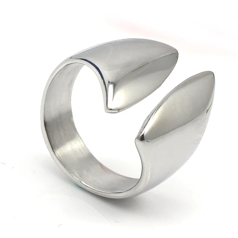 Stainless Steel Woman Open Ring Band Midi Rings Plain Silver Color Finger Cuff Ring Women Jewelry Size 6 7 8 9 10