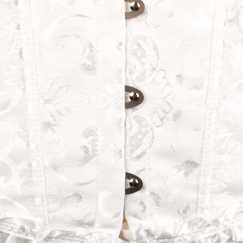 Europäisches und amerikanisches Korsett im Hofstil mit Jacquard-Spitze, Rückenriemen, verstellbarer Taillenformung, bauchunterstützender Knochenformkleidung 8111 – Detail 7