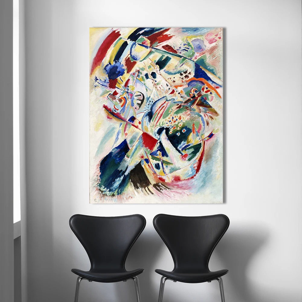 Handmade Abstract Wall Art Pictures For Living Room Wassily Kandinsky Home Decor Canvas Painting Panel for Edwin R Campbell No4