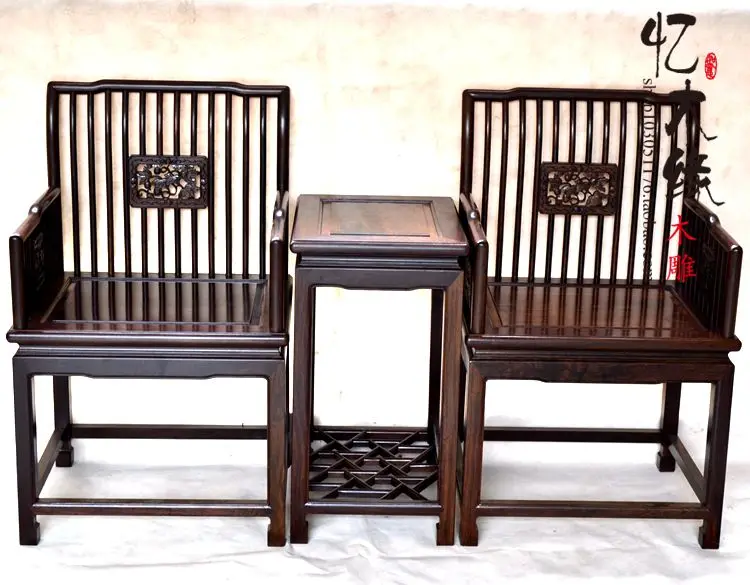 Mahogany wood furniture chair table 3 ebony chair dining chairs leisure chair