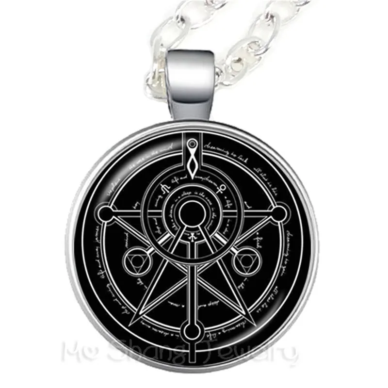 Supernatural Pentagram Glass Dome Necklace Gothic Satanism Evil Occult Pentacle Jewelry Pagan Charm Gift For Friend