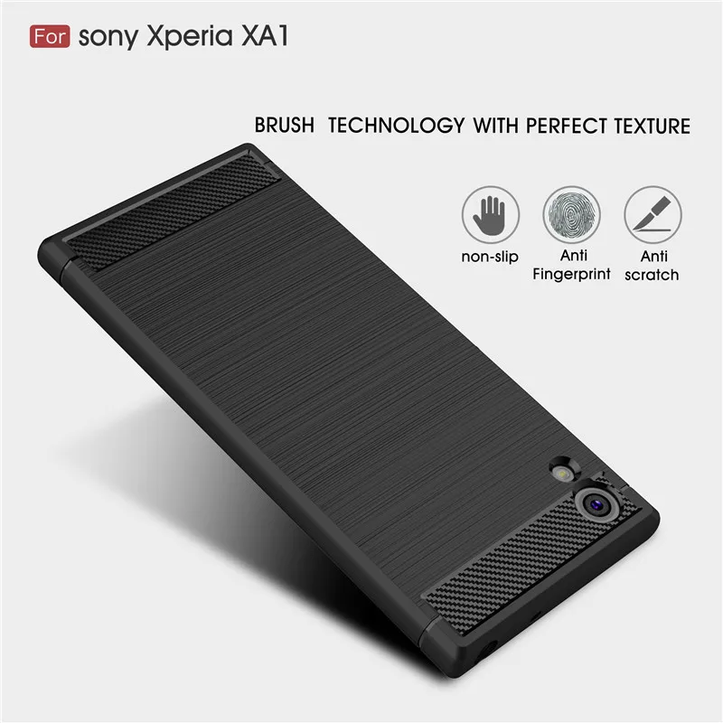 For Sony Xperia XA1 Case Carbon Fiber Silicone TPU Skin Soft Back Cover Phone Case for Sony Xperia XA1 G3112 G3116 G3121 G3123