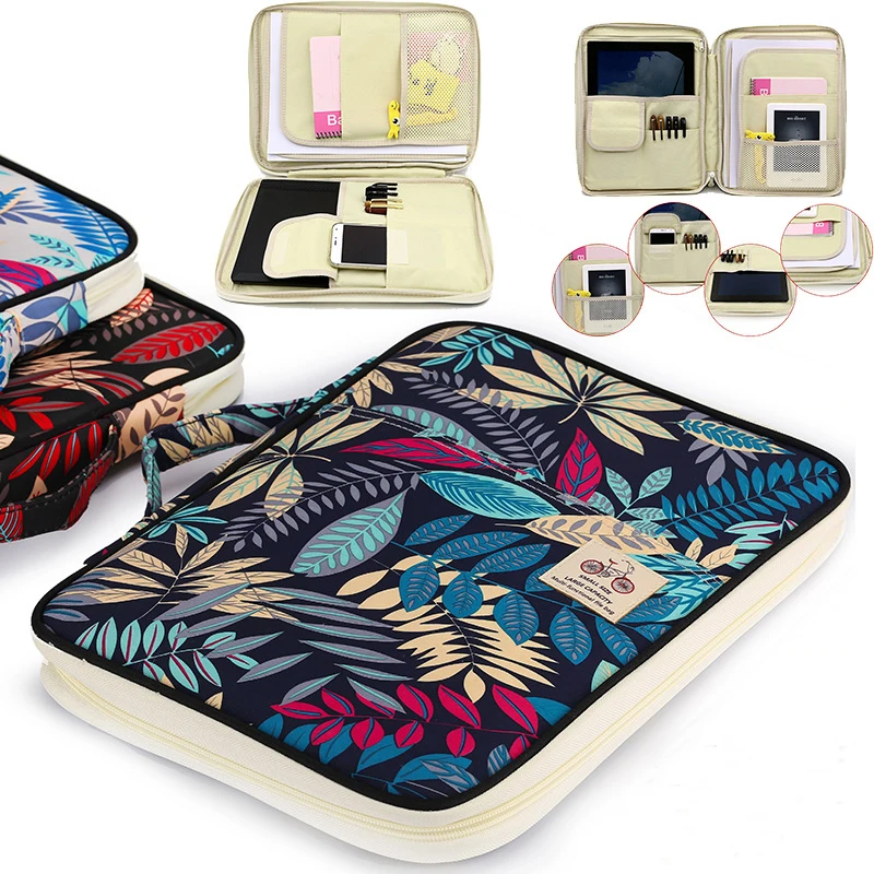 New Colorful Leaf Multifunction File Folder A4 Waterproof Document Bag Storage for Computer Notebook Stationery School Office