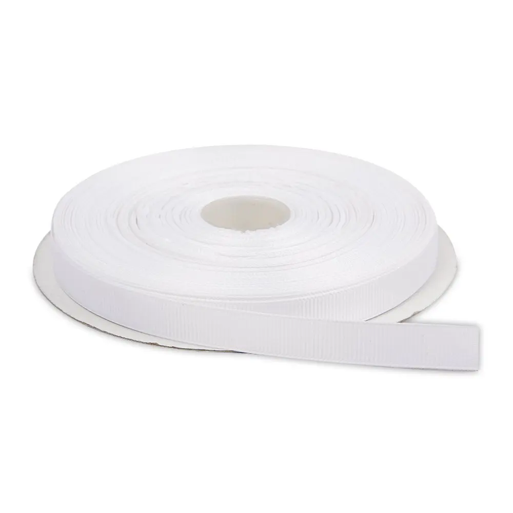 ZERZEEMOOY 6MM 10MM 15MM 20MM 25MM 30MM White Double Face Solid Grosgrain Ribbon 100yard-Roll