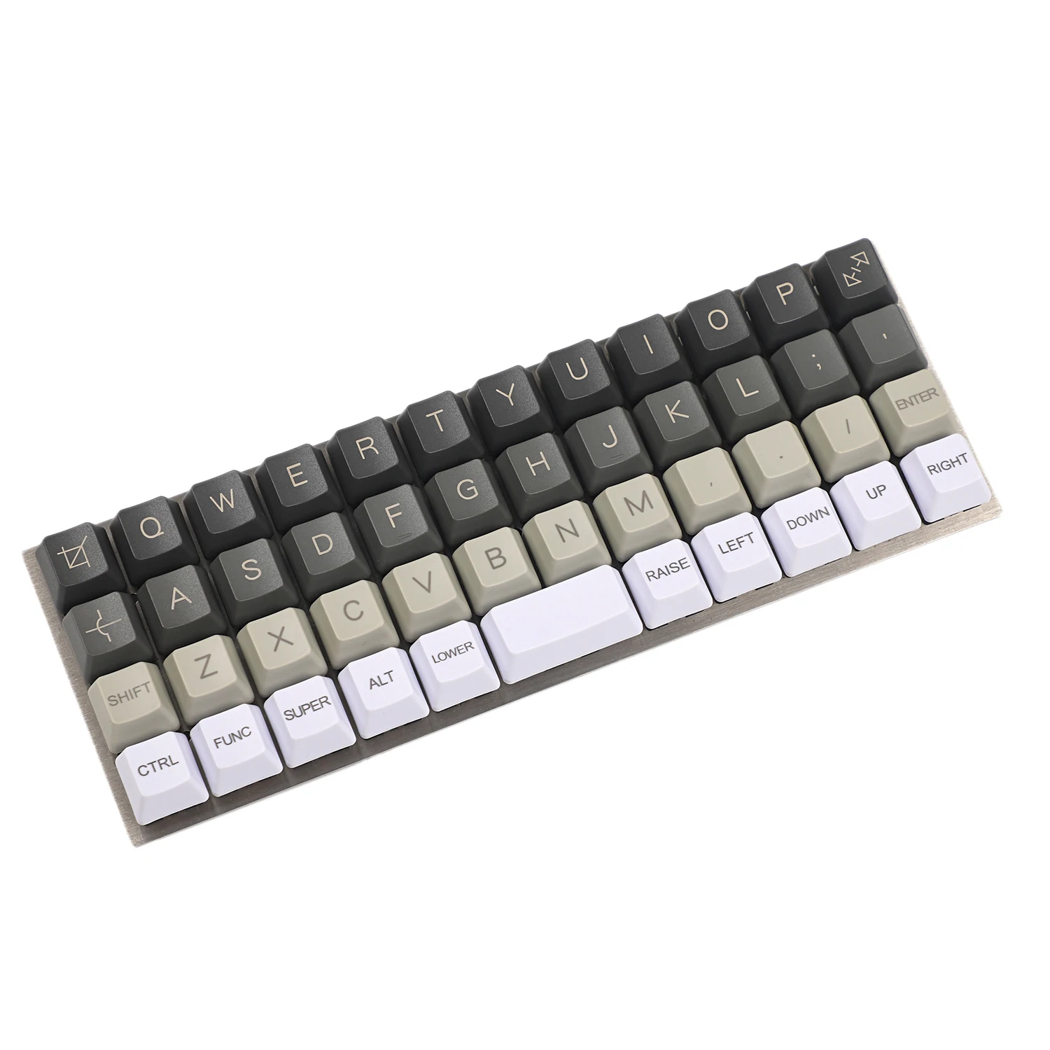 YMDK Planck Niu40 Preonic 40% Keycaps White Gray Black Gradient Pure White Laser-Etched OEM Keycap 1.5mm Thickness PBT