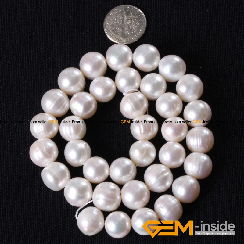 Pearl:11-12mm Round Genuine Freshwater Pearl Beads Strand 15\