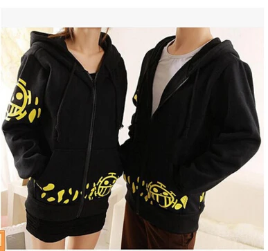 Hot Sale Japanese Anime Cosplay Clothes One Piece Trafalgar Law Cosplay Costume Black Trafalgar Law Hoodie Jackets Coat