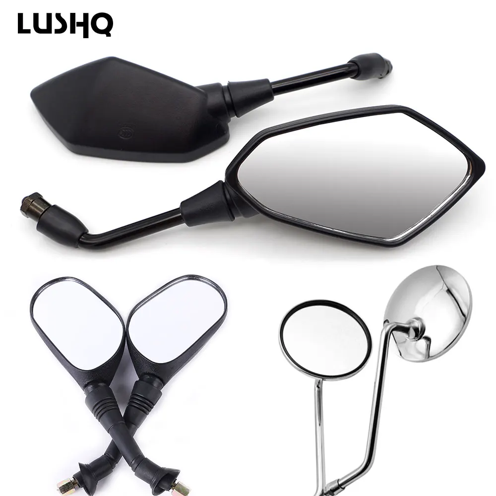 Motorcycle mirror rearview mirror 8mm 10mm accessories for honda cbr aprilia sr 50  rs 125 pegaso 650  shiver 750  yamaha