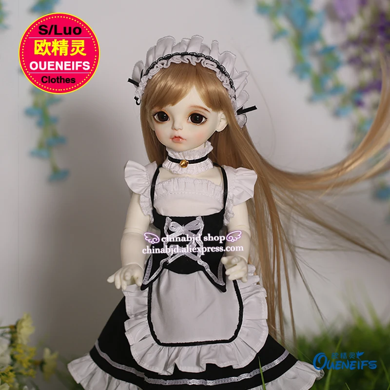 

BJD SD Doll Clothes 1/4 Maid Outfit Maidservant Skirt For Minifee or Roselied Body YF4-63 Doll Accessories