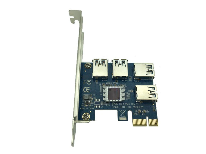NEW Riser Card USB 3.0 PCI-E 1x to 16x Slot PCIE USB Adapter PCI-E 1 to 4 Riser for Graphics Video Card for Bitcoin Miner Mining