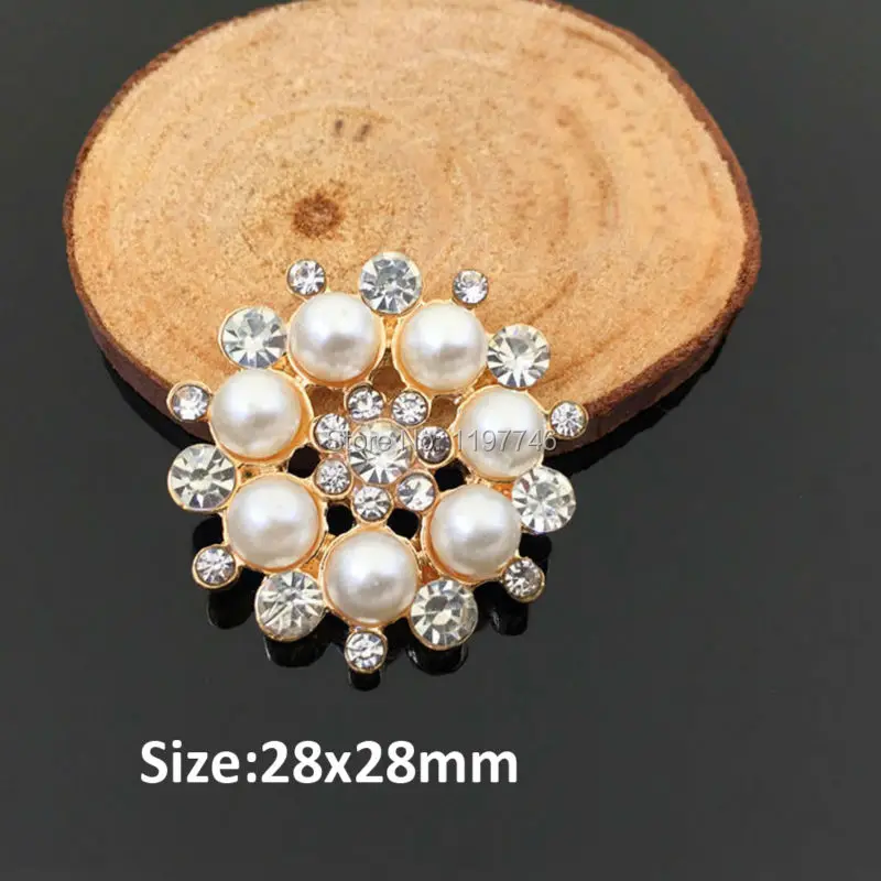 Fashion New Bling Round Flatback Rhinestone Pearls Christmas Snowflake Flower Buttons Clothing DIY Accessories Women Gift 10pcs