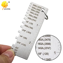 Metal Sheet Thickness Gauge Welding Gage Soldering Inspection Tools Stainless Steel Portable Welder Ruler Wire Gauge