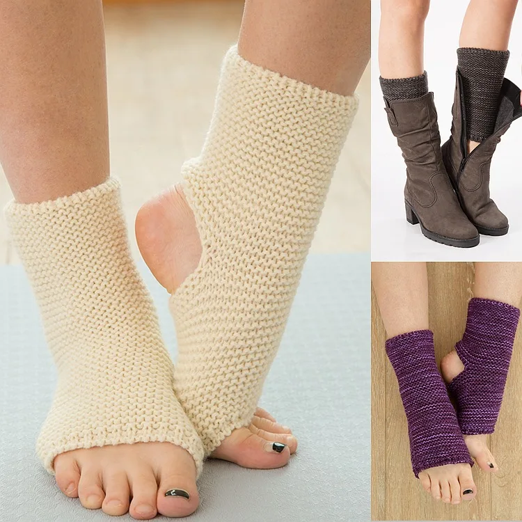 

Latin Dance Stepping Foot Knit Sports Protective Leg Sets Woolen Boots Pure Color Warm Knitted Socks Wholesale 3pair/lot