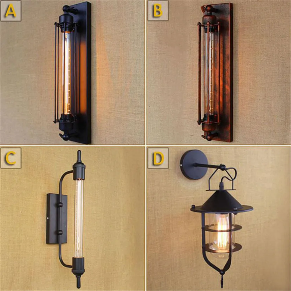 AC110V 220v Steampunk T30 Edison Bulb Lamps Art Deco Vintage Wall Sconces Lamp Home Lighting Decorative Wall Light Sconces Luz