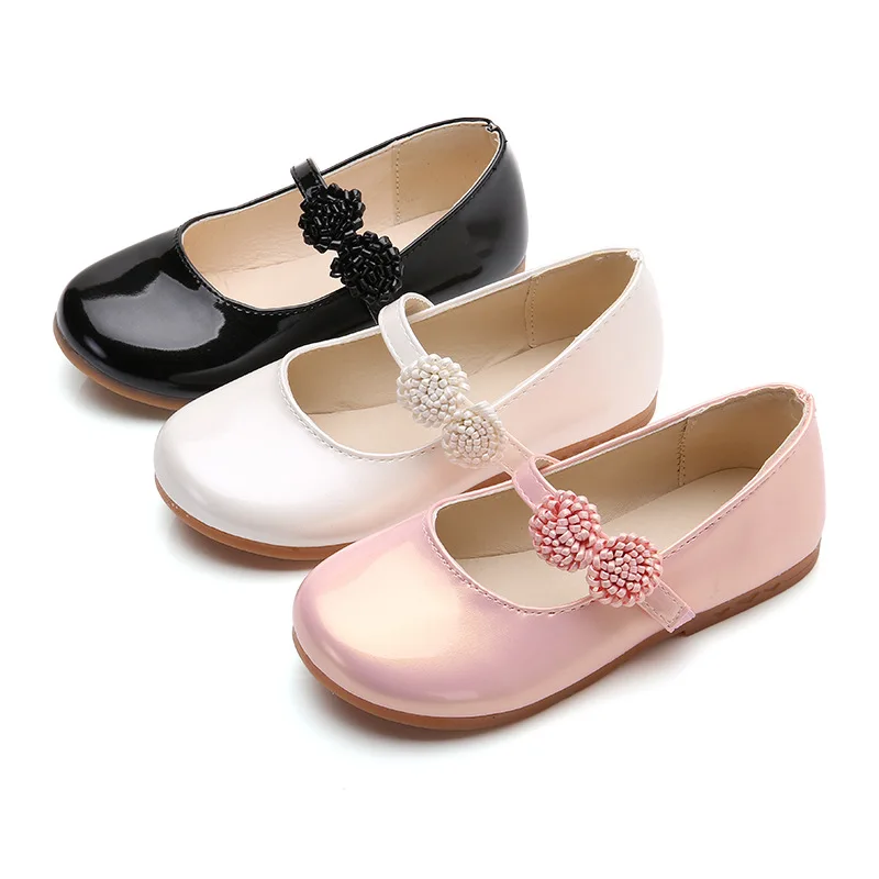 2019 Autumn NEW children's leather shoes Girl flowers Princess Shoes Spring Autumn elegant student Dance Wedding Party Shoes