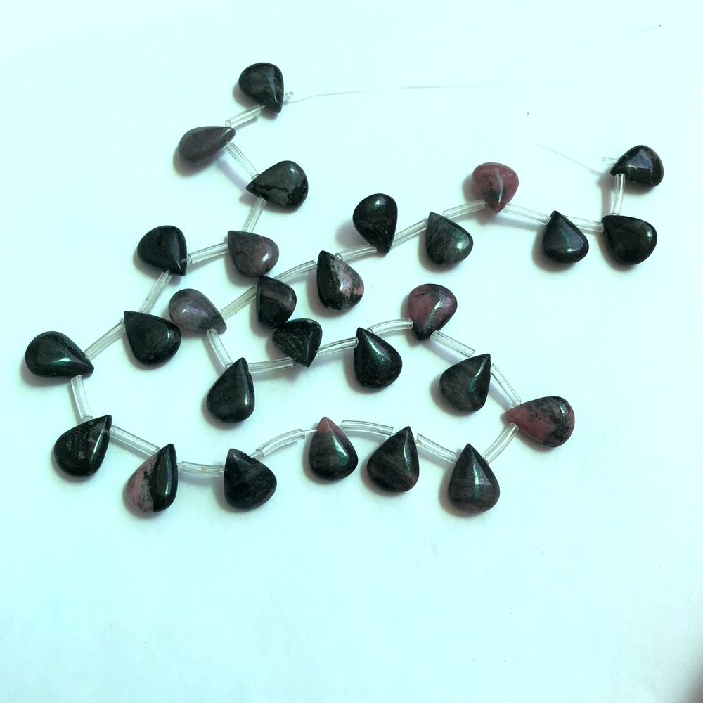 Wholesale 1string Natural Rhodonite Gem stone Beads10x14mm 15x20mm Pear Beads For Jewelry making 15.5