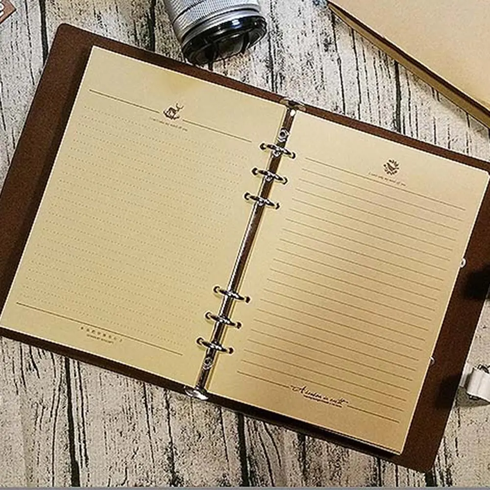 Classic Retro Notebook A5 Leather Blank Diary Note Book Journal Sketchbook planner school office supply brown refillable pages