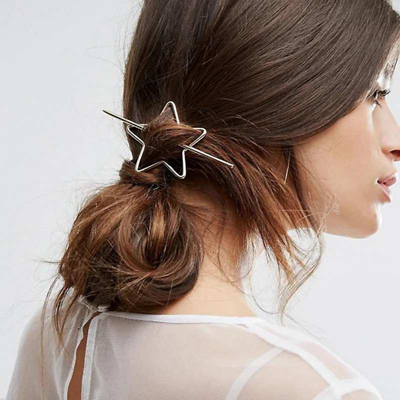 12pcs/lot new minimalist hair accessories Pentagram half  hairpin geometric twist ancientry headdress