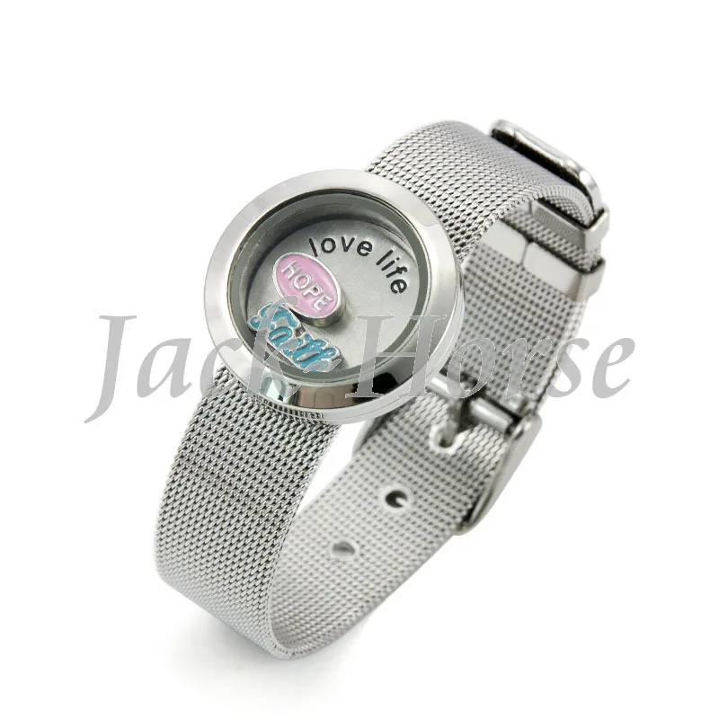 New arrival screw strap bracelet 316 stainless steel floating locket bracelet lot