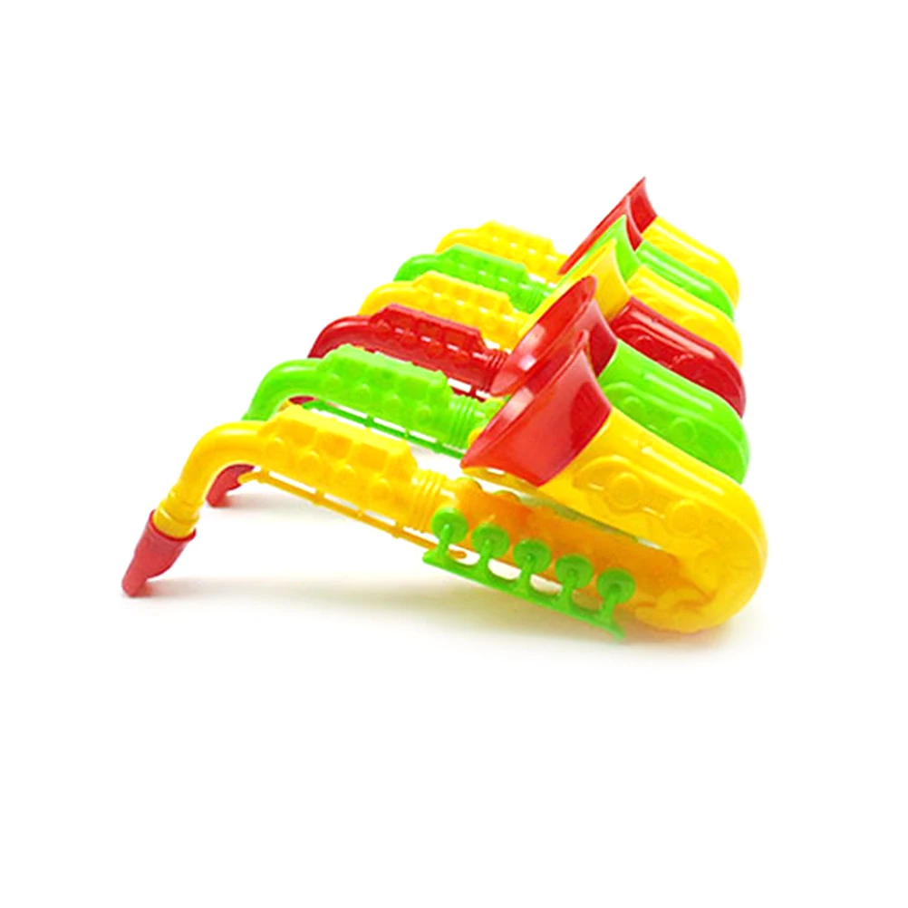 Saxofón Musical de aprendizaje de plástico, instrumento Musical de plástico para bebés y niños, juguetes de Educación Temprana, 21cm