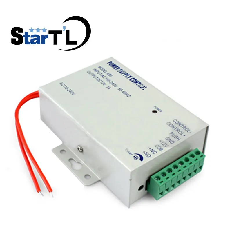 DC 12V3A 3A/5A Time Delay Adjustable AC90V-260V Input NO/NC Output 12VDC Access Control Power Supply Switch