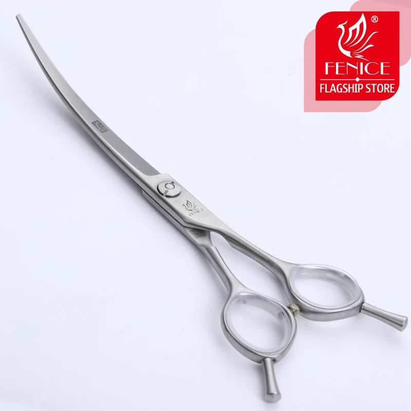 Fenice Japanese stainless steel 6.75 inch dog scissors professional pet grooming curved scissors hair cutting shears