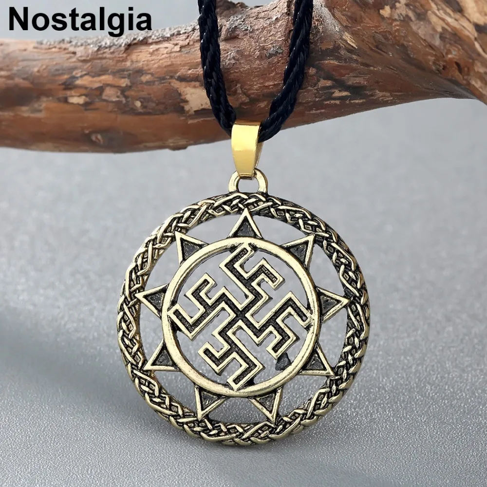 Nostalgia Dukhobor Amulet Pendant Slavic Necklace Wheel Protection Ancient Symbol Talisman Pagan Jewelry For Men Women