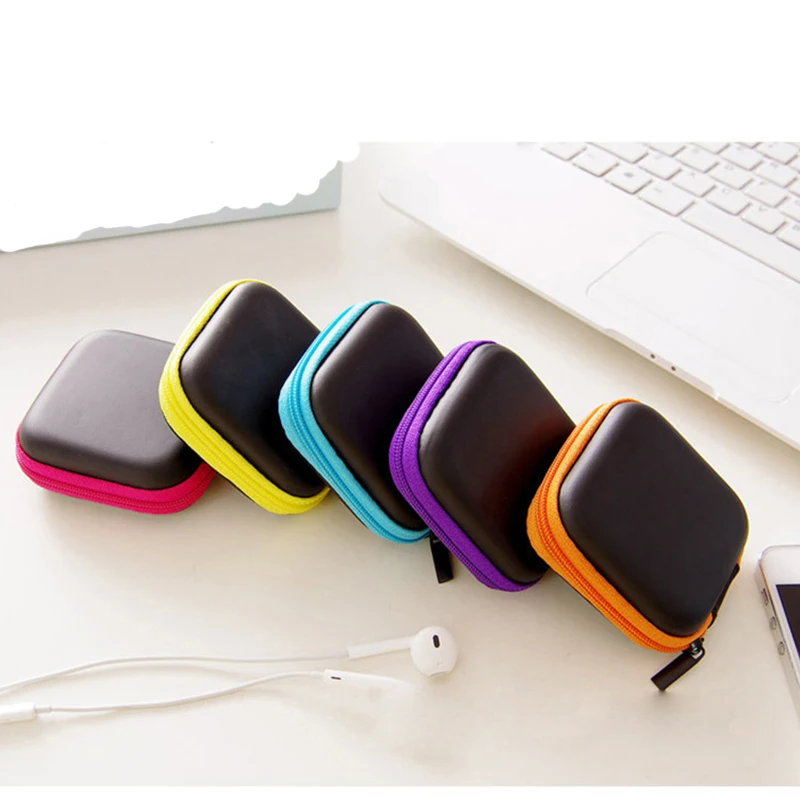 Zipper Lock Earphone Storage Bag Protective USB Cables Container Travel Organizer Key Charger Case Coin Money Box