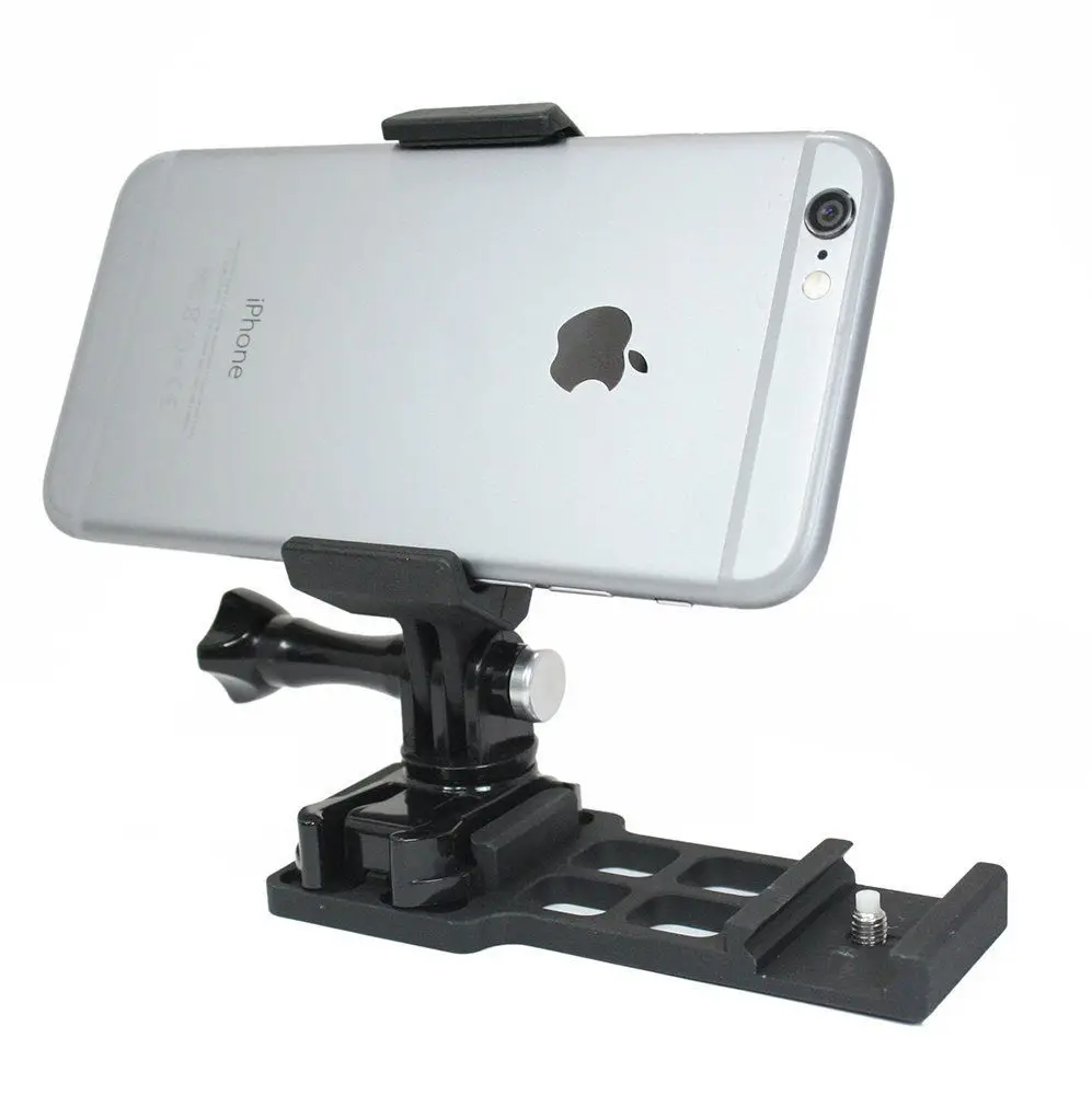 Cantilever Picatinny Rail Mount + Locking Smartphone Mount for Video Recording.