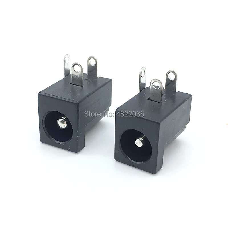 10pcs/lot DC-005 PCB Mount 5.5 x 2.1/2.5 mm Female DC Power Jack Plug Socket Connector DC005 Black 5.5*2.1/2.5MM