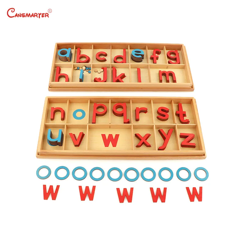 Montessori Alphabet Materials for Toddlers Wood Large Movable Practice Language Toys Preschool Educational Wooden Box for child