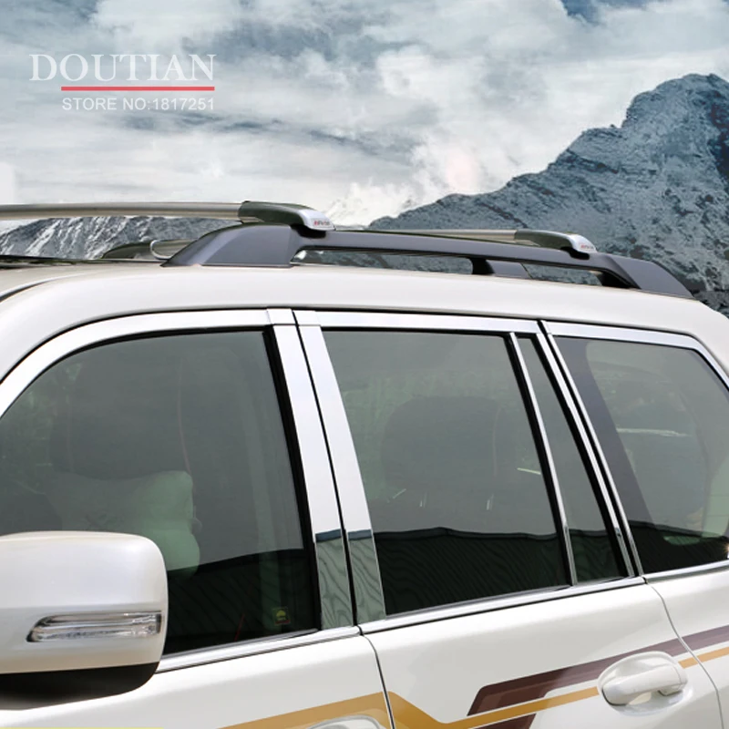 For Toyota Land Cruiser Prado 150 2010-2020 Window Pillar Post Covers Trim Molding External Decoration Stainless Car-Styling