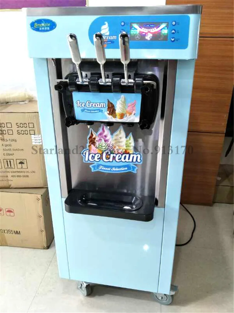 Colorful Commercial Ice Cream Machine Pink and Blue Color 20L/H 220V LED display Ice Cream Making Machines