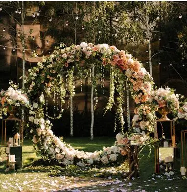 Simulation of Flower Art Silk Flower Wedding flower door Happy Door Round Full Flower Arch Opening Shop Celebration .