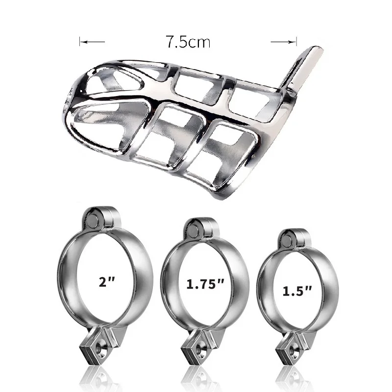 Male Metal Penis Chastity Cage Device Set Penis Lock Cock Ring Belt Bondage Restraint Slave Sex Toy For Man