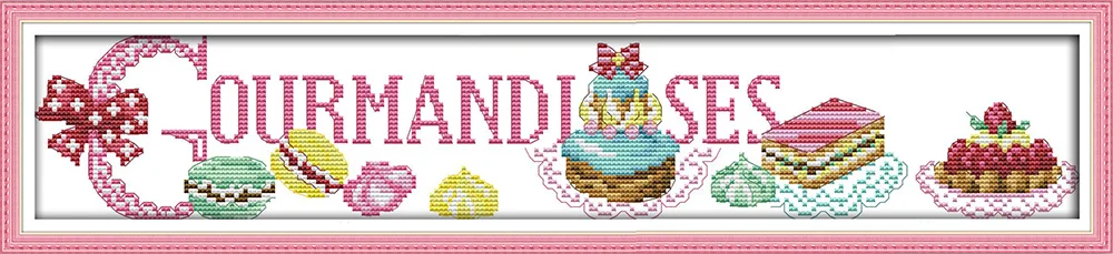 Dessert cross stitch kit  14ct 11ct count printed canvas stitching embroidery DIY handmade needlework