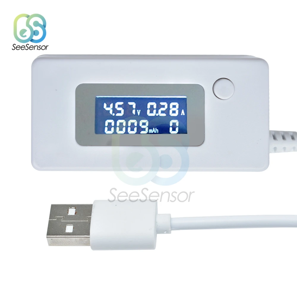 LCD Screen Mini Phone USB Charger Tester Voltmeter Ammeter Voltage Current Meter Capacity Tester Mobile Power Charger Detector