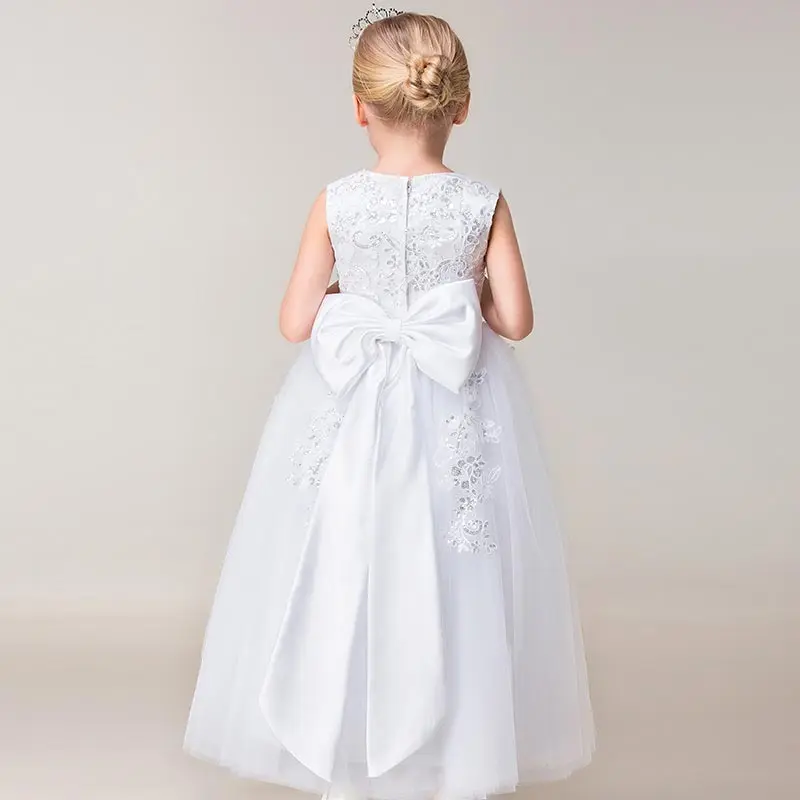 FADISTEE New Arrival  Pretty Flower Girl Dresses appliques lace sequins Baby Girl Dress with floor length long style dresses