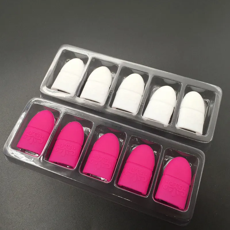 5 pçs/set reusável uv gel polonês removedor envolve silicone embeber fora tampa clipe de limpeza verniz manicure ferramentas da arte do prego